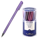 Ручка шариковая " Bruno Visconti " CityWrite Rio, синяя 1,0мм, пластиковый корпус, покрытие soft-touch, цвет корпуса - ассорти, резиновый держатель, колпачок с клипом, металлический наконечник, пластиковый тубус