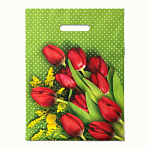 Пакет ПЭ " Интерпак " с вырубной ручкой ПВД, 30*40см 30мкм Мимоза