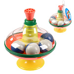 Юла " Рыжий кот " Шарики 12см, пластик, сетка