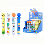 Ручка шариковая автоматическая " Basir " Sports 10цв 0,5мм прорезиненный наконечник-спортивные мячи, цветной корпус, ассорти