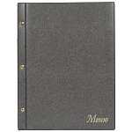 Папка " ДПС " Меню с 10 файлами, серая 250*320мм тиснение фольгой, винты, ПВХ