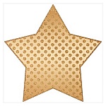 Украшение на скотче " Праздник " 410 Звезда, 196х196мм, блёстки золотые в лаке, вспененный скотч
