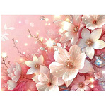 Конверт для подарочного сертификата " Праздник " 170 Цветы на розовом фоне, 100*74мм, глянцевый УФ-лак, без текста