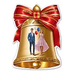 Плакат фигурный " Праздник " 940 А2 Удачи, выпускники! Колокольчик с красным бантом, без отделки