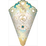 Кулечек для лепестков " Праздник " 475 Золотые кольца, 210*210мм фольга золотая текстурная, лента атласная