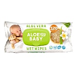 Салфетки влажные детские 120шт " BablVini " Aloe baby, клапан, пластиковая крышка
