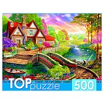 Пазлы " Рыжий кот " 500элементов Волшебный домик у моста 48,1*34см, картонная упаковка 19*15,1*6,5см