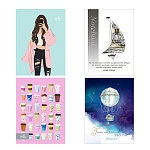 Блокнот А5 спираль 60л " ПЗБМ " Микс 1, клетка, обложка - мелованный картон, УФ-лак, фольга, белый офсет, 4 дизайна