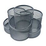 Подставка " KWELT " 7 отделений, d=17см, h=10,5см, вращающаяся, металлическая, сетчатая, серебро, картонная упаковка