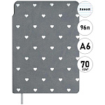 Записная книжка МАЛЫЙ ФОРМАТ А6 искусственная кожа " Феникс " 96л Escalada Замша Серый, линия, тиснение фольгой, белый офсет 70г/м2, печать в 1 краски, 1 ляссе, петля для ручки, индивидуальная упаковка