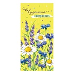 Конверт для денег " Мир открыток " 2-16 Чудесного настроения! 168*83мм, блестки, рельеф