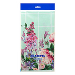 Скатерть одноразовая " Интерпак " 120*180см, 35мкм, ПВД, Мятное утро, пакет, европодвес
