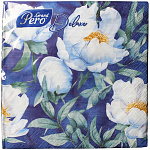 Салфетки бумажные 3-слойные " GrandPero " Deluxe Цветочный сон 20шт, 100% целлюлоза, 33*33см