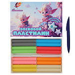 Пластилин " Луч " Фантазия 8цв (пастельные цвета) 120г восковой, мягкий, со стеком, картонная упаковка