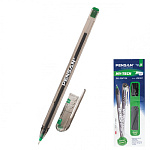 Ручка шариковая " Pensan " My-Tech зеленая 0,7мм, толщина письма 0,5мм, чернила на масляной основе, игольчатый пишущий узел, прозрачный корпус, колпачок с клипом, картонная упаковка