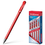 Ручка гелевая " Erich Krause " G-Soft красная 0,5мм, толщина письма 0,25мм, игольчатый пишущий узел, металлический наконечник, мягкое Soft покрытие, цвет корпуса- красный