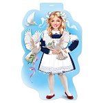 Плакат фигурный " Праздник " 936 А3 Школьница с голубями, глянцевый УФ-лак