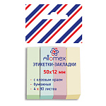 Закладки самоклеящиеся " Attomex " 12*50мм, 4цв*80л бумага, пастель, европодвес, пластиковый пакет