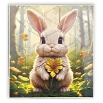 Пазлы деревянные " Задира " 35элементов Зайчик, деревянная рамка 30,9*28*0,6см, термоусадочная пленка