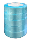 Лента атласная " KWELT " 25мм*22,85м голубая