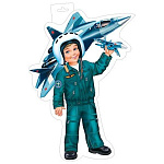 Плакат фигурный " Мир открыток " 0-035 А3 Летчик, мальчик с самолетом