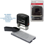 Штамп самонаборный автоматический " deVente " 8028 7-строчный, 60*35мм, корпус черный, пластиковый, soft touch, в комплекте: встроенная сменная подушка, основная касса, пинцет, в блистере