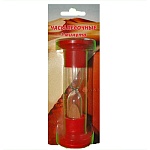 Часы песочные 1 минута, 115*19мм, наполнитель- кварцевый песок, картонный блистер, европодвес