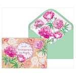 Приглашение " Открытая планета " 479 на Свадьбу- Пионы, 182х122мм, крафт, цветная фольга, художественный конверт, текст