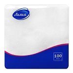 Салфетки бумажные 1-слойные " Лилия " белые, 100шт, 100% целлюлоза, 24*24см