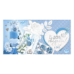 Конверт для денег " Мир открыток " 2-17 Свадьба- В День Свадьбы! Голубой торт, сердце, 165*85мм