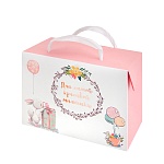 Пакет- коробка бумажная " Миленд " 15*11*9см Подарок малышке, ламинированный, тиснение фольгой