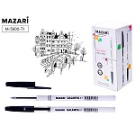 Ручка шариковая " Mazari " Galanta черная 0,7мм, толщина письма 0,35мм, пластиковый белый корпус, картонная упаковка