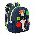 Рюкзак " Grizzly " 20*26*10см синий, 1 отделения, укрепленная спинка, боковые карманы из сетки, ручка-петля, нагрудная стяжка-фиксатор со свистком, светоотражающие элементы с четырех сторон