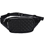 Сумка поясная " OrsOro " 33*14*7см Черная, 1 отделение, внешний карман, на молнии, экокожа