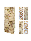 Пакет бумажный " KWELT " 12*35*9см под бутылку Узоры, ассорти (без возможности выбора дизайна), ламинированный