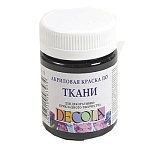 Краска акриловая по ткани " Decola "  50мл черная
