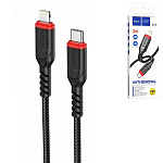 Кабель сетевой Type-C - Lightning " Hoco " X59 Victory черный, круглый, 2м, 3,0А, PD20W, нейлон