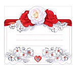 Банкетная карточка без надписи " Открытая планета " 150 Розы, 94*67мм, двойное сложение, фольга