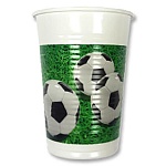 Стаканы пластиковые " Procos " Футбол зеленый 200мл, в наборе 8шт