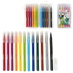 Фломастеры " deVente " 12цв круглые, вентилируемый колпачок, на водной основе, ПВХ упаковка, европодвес