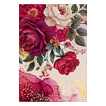 Бирка для букетов и подарков " Открытая планета " 065 Свадьба- Бордовые цветы, 79*55мм, фольга золотая