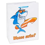 Пакет бумажный " Миленд " 18*23*10см Стильная акула, ламинированный