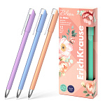Ручка гелевая " Erich Krause " G-Reed Stick Pastel Bloom синяя 0,38мм, толщина письма 0,25мм, игольчатый пишущий узел, матовый непрозрачный круглый корпус нежных пастельных цветов