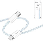 Кабель сетевой Type-C - Type-C " Borofone " BX103 синий, круглый, 1м, 3,0А, 60W, силикон