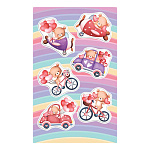 Наклейки " Мир открыток " 0-11 А6 Медвежонок на транспорте, без отделки