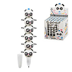 Ручка шариковая " Basir " Панда синяя 0,5мм, объемный корпус, вращающиеся фигурки-панда, картонная упаковка