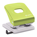 Дырокол на 30л " Lamark " Mettallic металлический, встроенная линейка, светло-зеленый