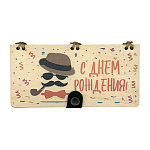 Конверт для денег деревянный (купюрница) " Усы " , на кнопке, 165*100*9мм