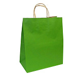 Пакет бумажный " ПЗБМ " 35*26*15см Green, крученые ручки, печать на дне