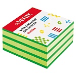 Блок бумаги " deVente " 6*5*4см, зеленый интенсив/салатовая пастель, офсет